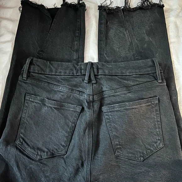 Good American Good Boy Twisted Slit Straight Leg Jeans Size 12/31 - Picture 7 of 8